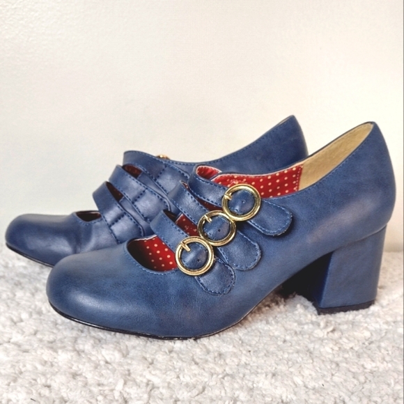 B.A.I.T. Charlie Retro Mary Jane's Size 6.5 Blue - Picture 2 of 10